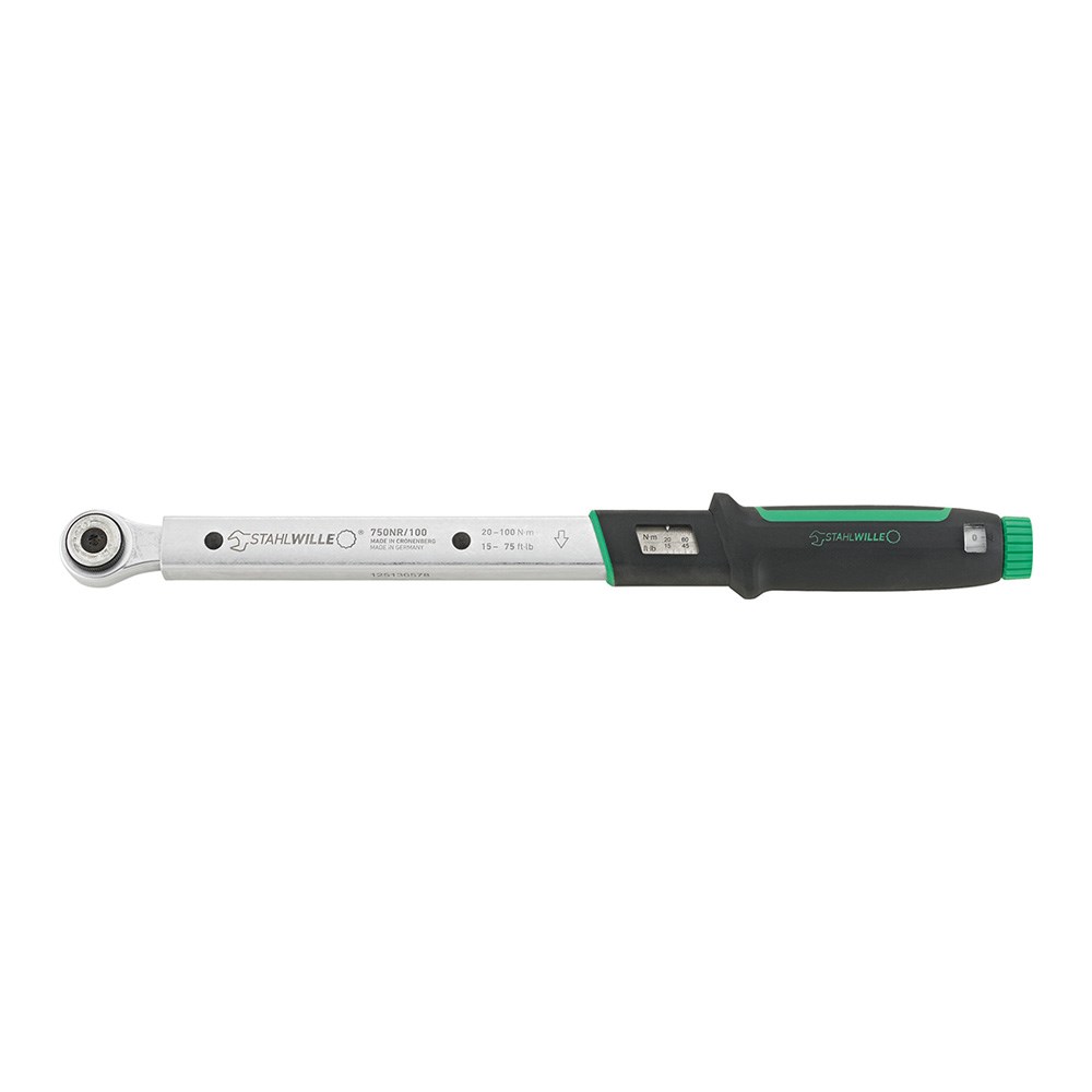 Stahlwille SW750NR/100 3/8" Drive Spring Torque Wrench with Reversible Ratchet 20-100Nm