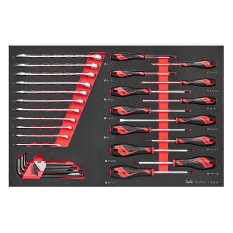 TENG 33 PIECE SCREWDRIVER-SPANNER & HEX KEY SET (EVA)